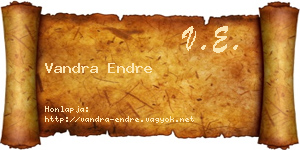 Vandra Endre névjegykártya